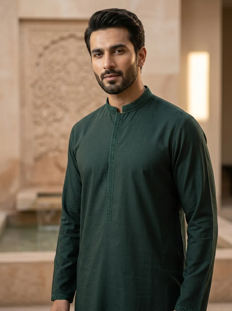 Emerald Geometric Kurta