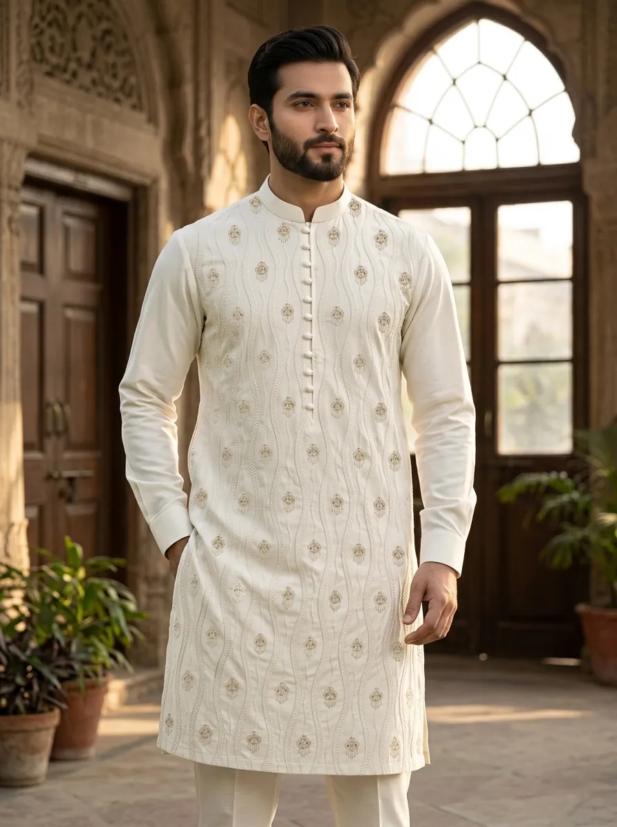 Ivory Chandelier Kurta